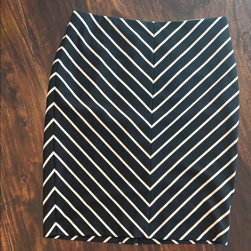Black and White Striped Women's Skirt